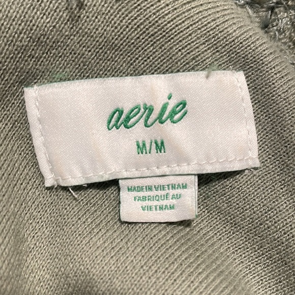 Aerie Twisted Back Olive Green Backless Cropped Sweater - Picture 3 of 4